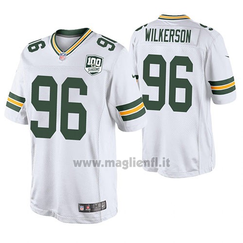 Maglia NFL Legend Green Bay Packers Muhammad Wilkerson Bianco 100th Anniversary Color Rush